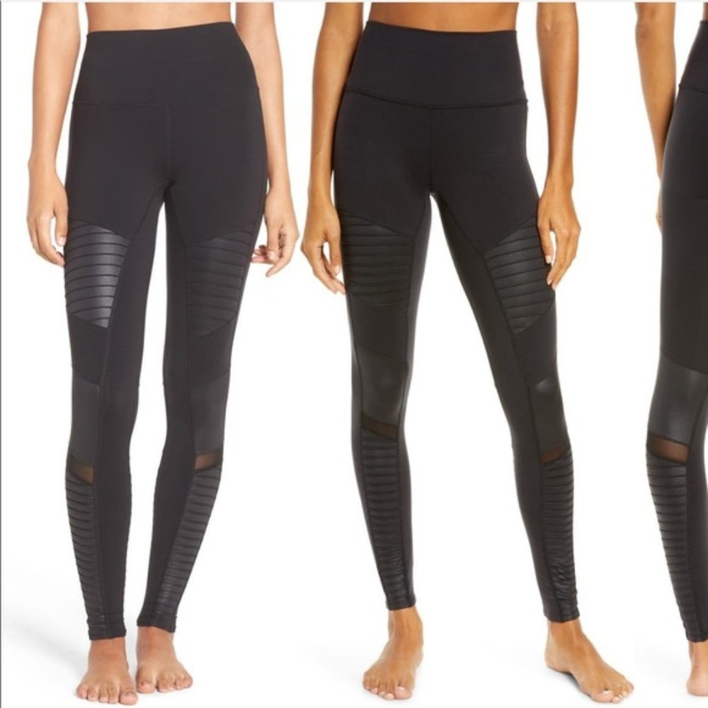 *Sold* ALO High Waist Moto Leggings Black XS